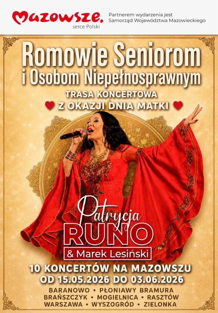 Plakat informacyjny Patrycja Runo koncerty dla Seniorów